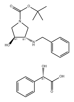 1-Pyrrolidinecarboxylic acid, 3-hydroxy-4-[(phenylmethyl)amino]-, 1,1-dimethylethyl ester, (3S,4S)-, mono[(αS)-α-hydroxybenzeneacetate] (salt) (9CI)