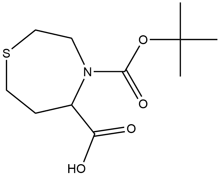 4-(tert-butoxycarbonyl)-1,4-thiazepane-5-carboxylic acid 结构式