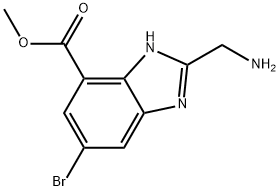 methyl 2-(aminomethyl)-5-bromo-1H-1,3-benzodiazole-7-carboxylate 结构式