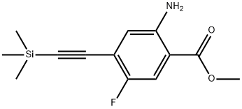 2-氨基-5-氟-4-((三甲基甲硅烷基)乙炔基)苯甲酸甲酯 结构式