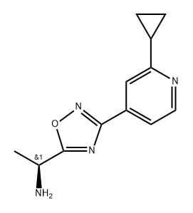 (S)-1-(3-(2-cyclopropylpyridin-4-yl)-1,2,4-oxadiazol-5-yl)ethan-1-amine 结构式