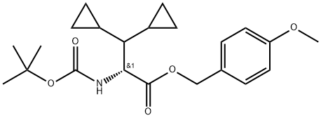 Cyclopropanepropanoic acid, β-cyclopropyl-α-[[(1,1-dimethylethoxy)carbonyl]amino]-, (4-methoxyphenyl)methyl ester, (αR)- Structure