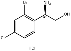 Benzeneethanol, β-amino-2-bromo-4-chloro-, hydrochloride (1:1), (βR)- Structure