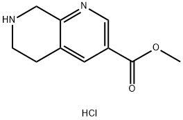 1,7-Naphthyridine-3-carboxylic acid, 5,6,7,8-tetrahydro-, methyl ester, hydrochloride (1:2) Struktur