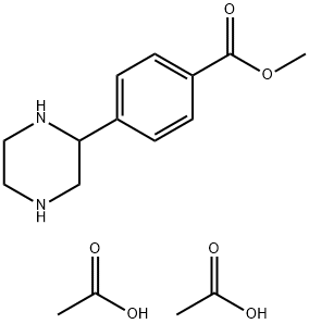 Benzoic acid, 4-(2-piperazinyl)-, methyl ester, acetate (1:2) Structure