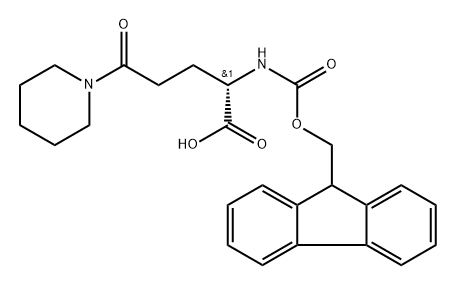 FMOC-5-氧代-5-(哌啶-1-基)-L-正缬氨酸 结构式