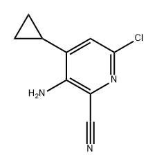 3-氨基-6-氯-4-环丙基-2-吡啶腈 结构式