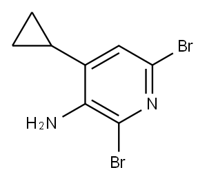 2,6-dibromo-4-cyclopropylpyridin-3-amine 结构式