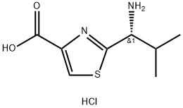 4-Thiazolecarboxylic acid, 2-[(1R)-1-amino-2-methylpropyl]-, hydrochloride (1:1) 结构式