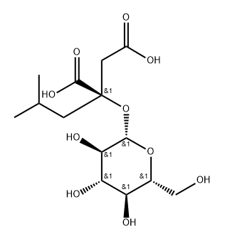 Butanedioic acid, 2-(β-D-glucopyranosyloxy)-2-(2-methylpropyl)-, (2R)- Structure