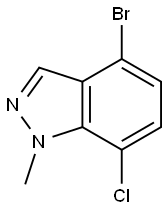 4-溴-7-氯-1-甲基-1H-吲唑, 2565643-83-4, 结构式