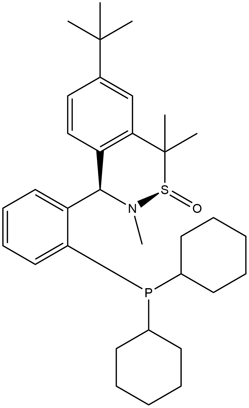 S(R)]-N-[(R)-[2-(二环己基膦)苯基](4-叔丁基苯基)甲基]-N-甲基-2-叔丁基亚磺酰胺, 2565792-61-0, 结构式
