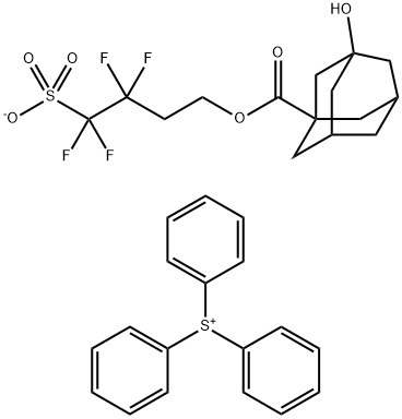 Sulfonium, triphenyl-, 3,3,4,4-tetrafluoro-4-sulfobutyl 3-hydroxytricyclo[3.3.1.13,7]decane-1-carboxylate (1:1) Structure
