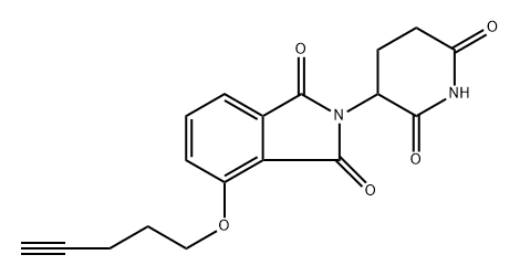 2-(2,6-dioxopiperidin-3-yl)-4-(pent-4-yn-1-yloxy)isoindoline-1,3-dione Struktur