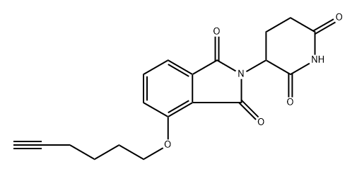 2-(2,6-dioxopiperidin-3-yl)-4-(hex-5-yn-1-yloxy)isoindoline-1,3-dione Struktur