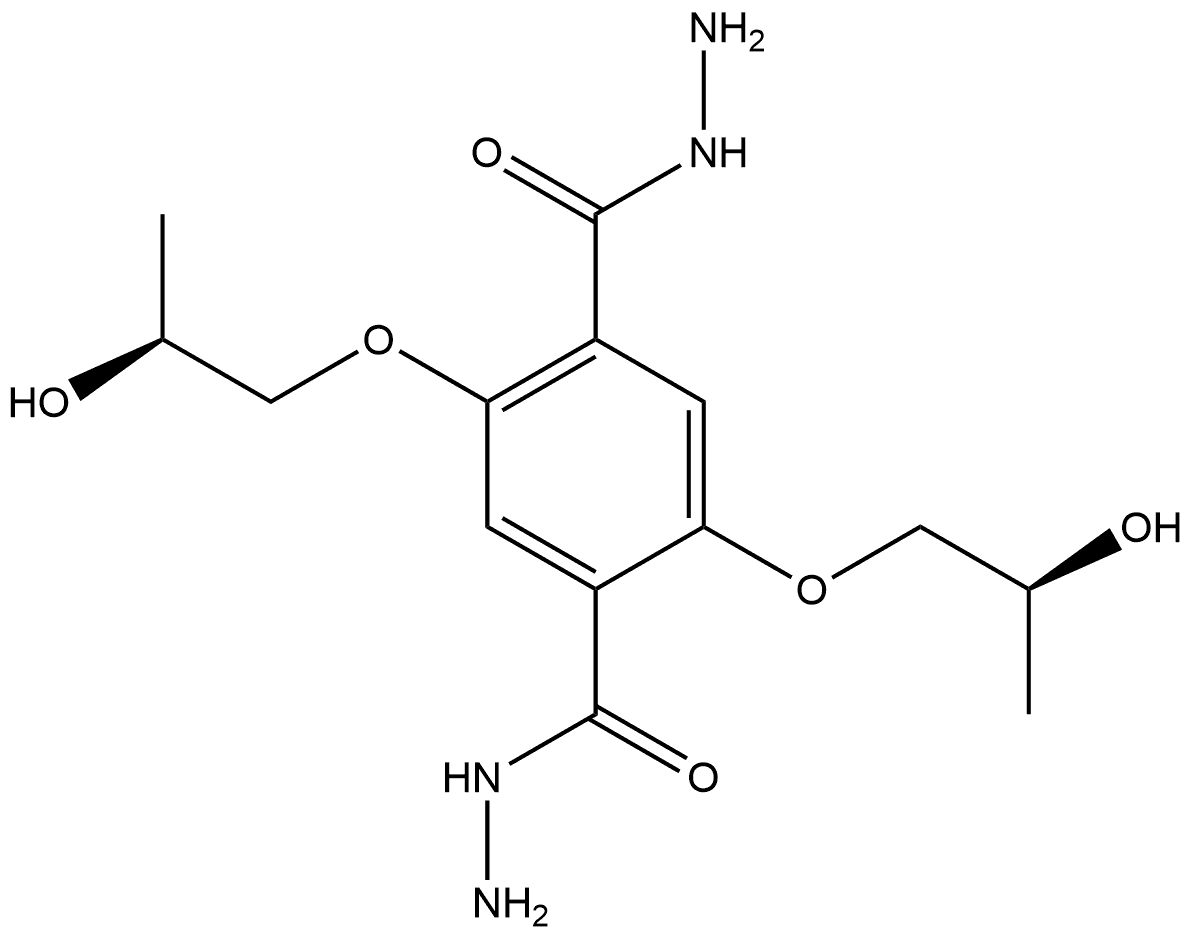 1,4-Benzenedicarboxylic acid, 2,5-bis[(2S)-2-hydroxypropoxy]-, 1,4-dihydrazide Structure