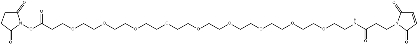 马来酰亚胺-酰胺-九聚乙二醇-琥珀酰亚胺酯, 2575631-92-2, 结构式
