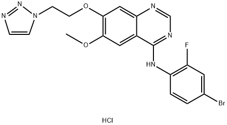 4-Quinazolinamine, N-(4-bromo-2-fluorophenyl)-6-methoxy-7-[2-(1H-1,2,3-triazol-1-yl)ethoxy]-, hydrochloride (1:1) Structure