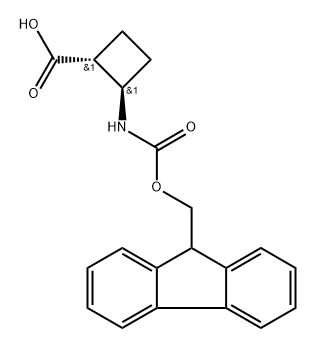 (1R,2R)-2-((((9H-Fluoren-9-yl)methoxy)carbonyl)amino)cyclobutane-1-carboxylic acid Structure