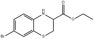 7-溴-3,4-二氢-2H-苯并[B][1,4]噻嗪-3-羧酸乙酯 结构式
