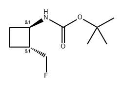 ((1R,2R)-2-(氟甲基)环丁基)氨基甲酸叔丁酯 结构式