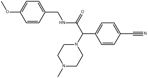 2-(4-cyanophenyl)-N-(4-methoxybenzyl)-2-(4-methylpiperazin-1-yl)acetamide Structure