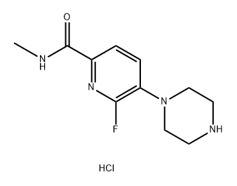 6-氟-N-甲基-5-(哌嗪-1-基)吡啶酰胺盐酸盐, 2589531-86-0, 结构式