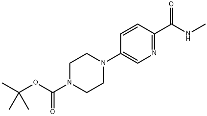 4-(6-(甲基氨甲酰)吡啶-3-基)哌嗪-1-羧酸叔丁酯 结构式