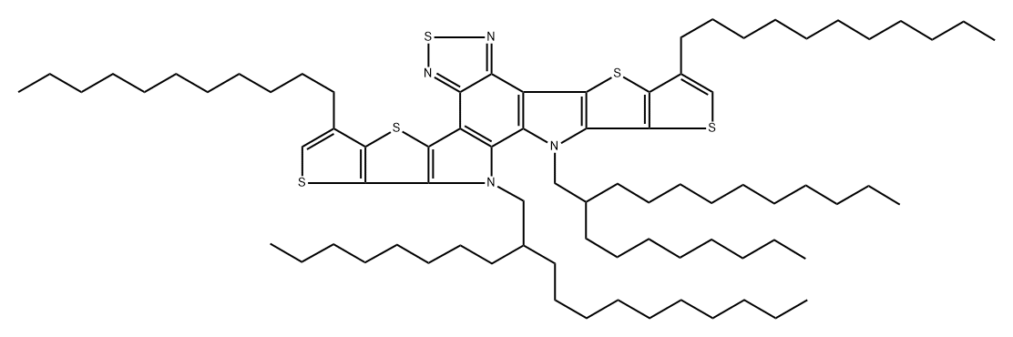 Dithieno[2'',3'':4',5']thieno[2',3':4,5]pyrrolo[3,2-e:2',3'-g][2,1,3]benzothiadiazole, 12,13-dihydro-12,13-bis(2-octyldodecyl)-3,9-diundecyl- Struktur