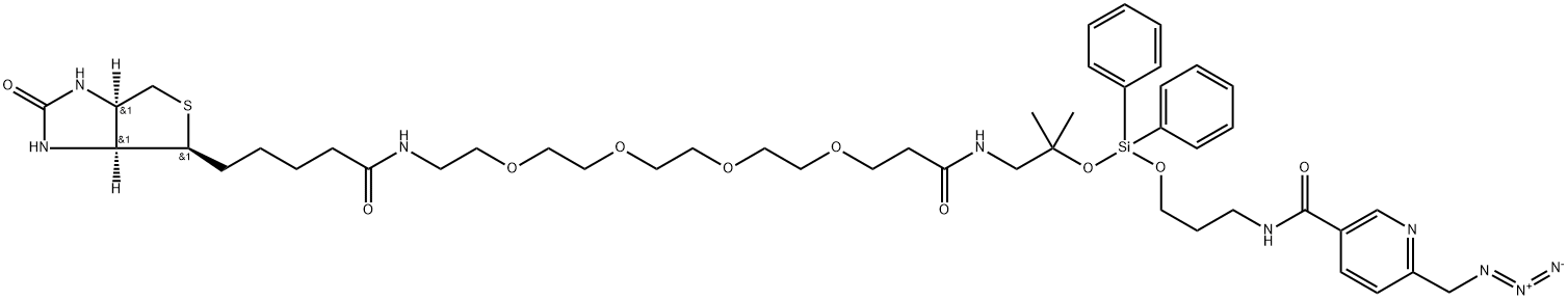 Biotin-PEG4-dialkoxydiphenylsilane-picolylazide Struktur