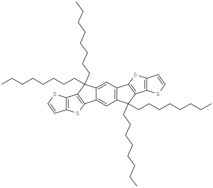 Dithieno[2,3-d:2′,3′-d′]-s-indaceno[1,2-b:5,6-b′]dithiophene, 6,12-dihydro-6,6,12,12-tetraoctyl- Struktur