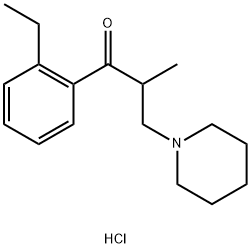 1-Propanone, 1-(2-ethylphenyl)-2-methyl-3-(1-piperidinyl)-, hydrochloride (1:1) Structure