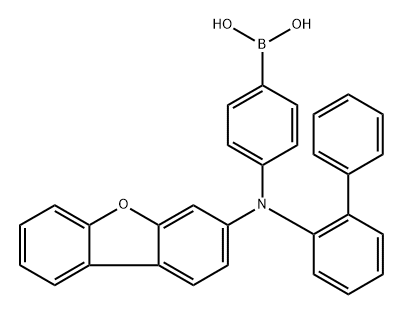 (4-([1,1'-biphenyl]-2-yl(dibenzo[b,d]furan-3-yl)amino)phenyl)boronic acid Structure