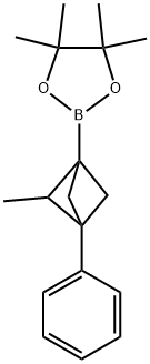 4,4,5,5-四甲基-2-(2-甲基-3-苯基双环[1.1.1]戊-1-基)-1,3,2-二氧杂硼烷,2609866-52-4,结构式