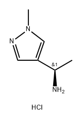 (R)-1-(1-甲基-1H-吡唑-4-基)乙胺盐酸盐 结构式