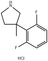 3-(2,6-difluorophenyl)-3-methylpyrrolidine
hydrochloride 结构式