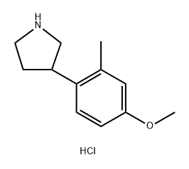 3-(4-甲氧基-2-甲基苯基)吡咯烷盐酸盐 结构式