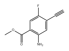 2-氨基-4-乙炔基-5-氟苯甲酸甲酯 结构式