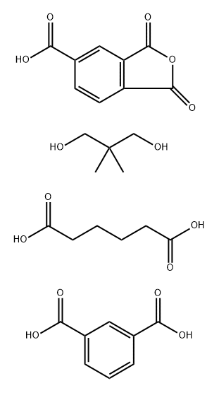 间苯二甲酸与1,3-二氢化-1,3-二氧-5-异苯并呋喃羧酸、新戊二醇和1,6-己二酸的聚合物, 26141-03-7, 结构式