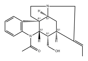 (16α,19E)-1-アセチル-19,20-ジデヒドロクラン-17-オール 化学構造式