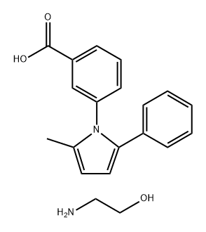 Benzoic acid, 3-(2-methyl-5-phenyl-1H-pyrrol-1-yl)-, compd. with 2-aminoethanol (1:1) Structure