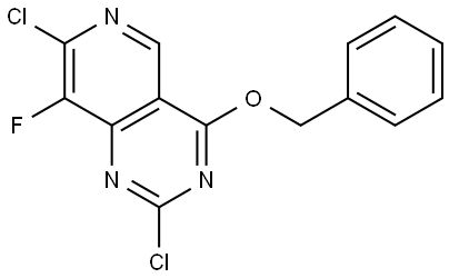 Pyrido[4,3-d]pyrimidine, 2,7-dichloro-8-fluoro-4-(phenylmethoxy)- Structure