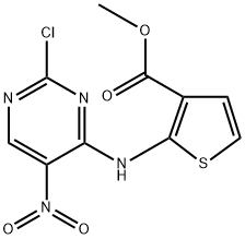 2-((2-氯-5-硝基嘧啶-4-基)氨基)噻吩-3-羧酸甲酯 结构式