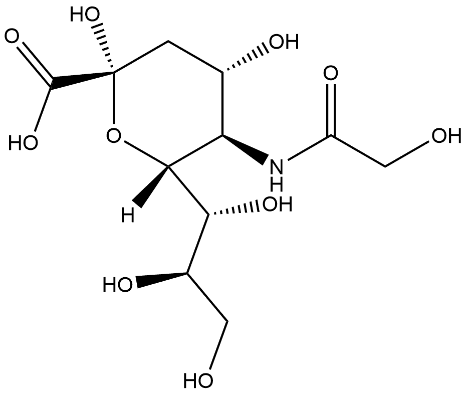 α-Neuraminic acid, N-(2-hydroxyacetyl)- Struktur