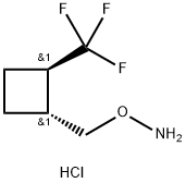 rac-O-{[(1R,2R)-2-(trifluoromethyl)cyclobutyl]methyl}hydroxylamine hydrochloride, trans Struktur