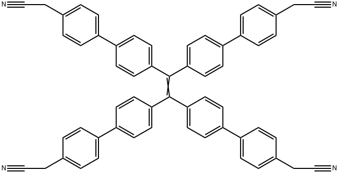 2,2',2'',2'''-(乙烯-1,1,2,2-四基四([1,1'-联苯]-4',4-二基))四乙腈 结构式