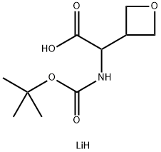 lithium(1+) 2-{[(tert-butoxy)carbonyl]amino}-2-(oxetan-3-yl)acetate,2639406-35-0,结构式