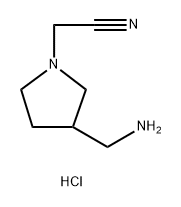 2-[3-(aminomethyl)pyrrolidin-1-yl]acetonitrile dihydrochloride 结构式