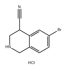 6-bromo-1,2,3,4-tetrahydroisoquinoline-4-carbonitrile hydrochloride 结构式