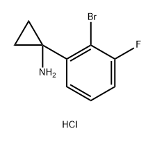 1-(2-bromo-3-fluorophenyl)cyclopropan-1-amine hydrochloride,2639425-74-2,结构式
